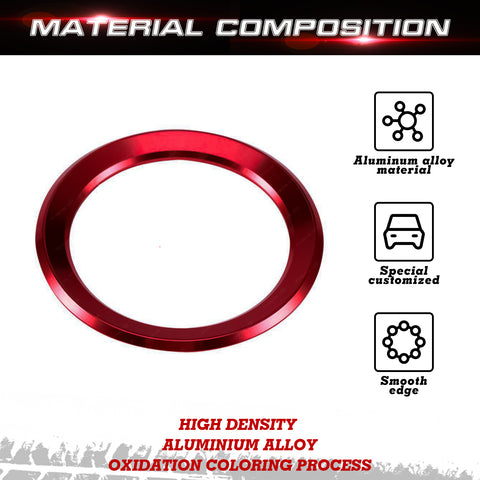 Red Aluminum Steering Wheel Logo Emblem Ring Cover For BMW 1 3 4 5 7 Series