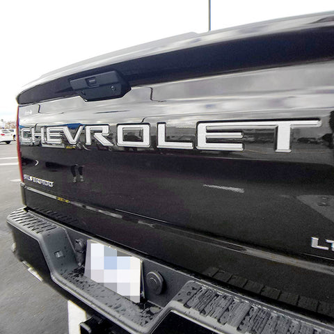 Matte Black / Red / White / Silver Trunk Tailgate Vinyl Letter Sticker Insert Decal for Chevrolet Silverado 2019