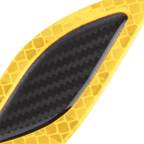 6x Yellow Carbon Fiber Pattern 3D PVC Night Reflect Car Vent Edge Bumper Decal