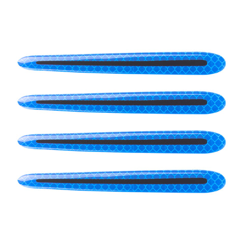 3D Blue Carbon Fiber Style Door Handle Guard Film Strip Stickers Decor Universal