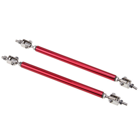 Adjustable 6"-9" / 8"-11" / 10"-13" Front Bumper Lip Splitter Diffuser Strut Rod Tie Bars Fit Most Vehicles, Black / Red / Blue / Silver