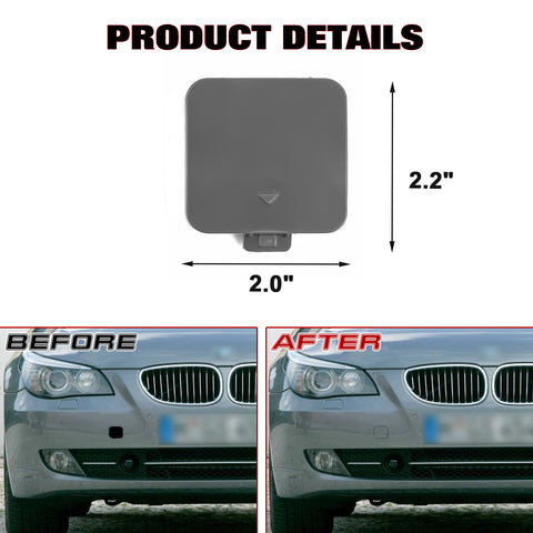 Front Bumper Tow Hook Cap Replacement Cover For BMW 5 Series 525i E60 E61 04-07