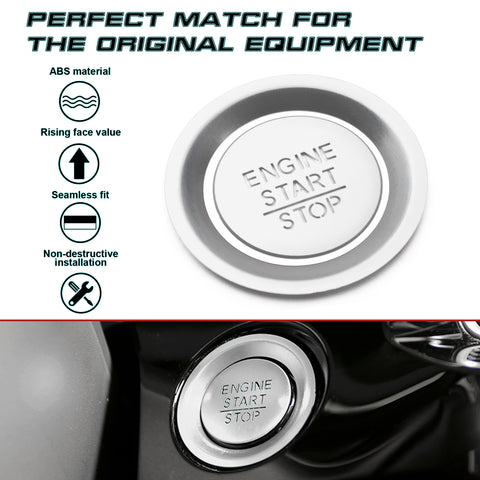 Silver Engine Start/Stop Push Button Molding Trim For Honda Civic 11th Gen 2022+