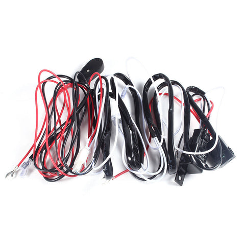 Universal 9ft Relay Wiring Harness Kit for LED Work Light Bar Off-Road 72W~300W - 40A 12V ON / OFF Switch