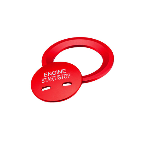 Blue/ Gold/ Red/ Silver Keyless Engine Start Stop Button Cap with Surrounding Trim Ring for Chevy VW Cadillac GMC