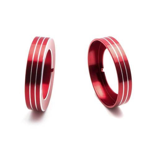 1x Red Aluminum Headlight Fog Light Switch Knob Cover Button Ring Trim for Ford Mustang F-150 Raptor 2015-up