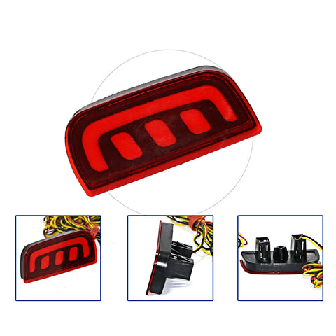 JDM Add-on LED Rear Bumper Reflector Lights for Honda Civic Sedan/Coupe 2016-2019, Function as Tail Brake Light Rear Fog Lamp