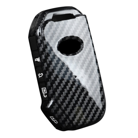 Carbon Fiber Texture Full Covered Remote Key Skin Cover For Kia Optima 2018-22