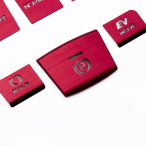 Red Aluminum Alloy Gear Shift Switch Cover Trim For Toyota Camry Hybrid 2018-22