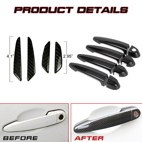 Carbon Fiber Style Door Handle+Door Edge Protect Trim For BMW 3 Series E90 E91