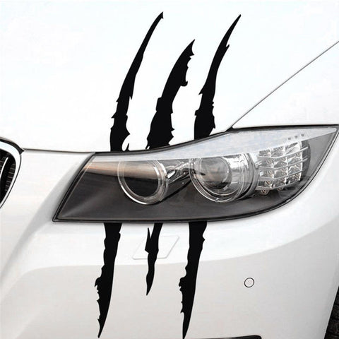 12 inch Vinyl Headlight Taillight Claw Scar Scratch Decal Monster Stripe Decor Sticker Black/ Green/ Red/ Silver