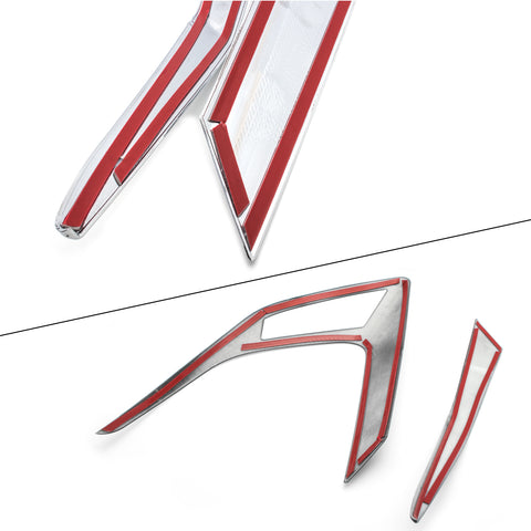 4x Sporty Racing Carbon Fiber Style / Styling ABS Chrome Rear Light Cover Trim for Honda Civic 2016-2019 Sedan Only