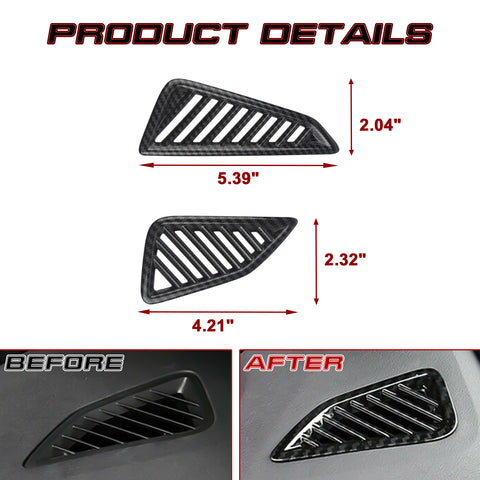 Carbon Fiber Texture Dashboard Front AC Air Outlet Trim For Toyota Corolla Cross
