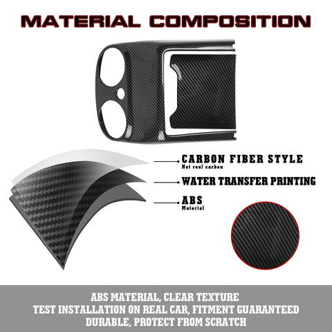 Rear AC Air Condition Vent Outlet Cover Trim, Carbon Fiber Pattern, Compatible with Mercedes Benz Mercedes Benz C Class W205 2015-2021, GLC Class W253 2016-2021