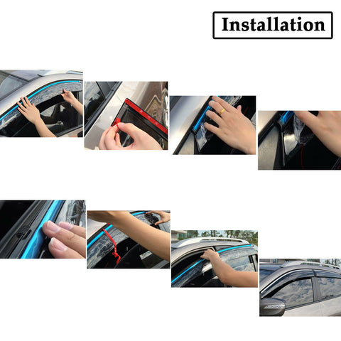 JDM Mugen Style Window Deflector Tinted Sun Visors for Honda Accord Sedan 2013-2017