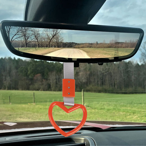 Orange Tsurikawa Handle Ring Heart Shaped Japanese Car Warning Loop Decoration