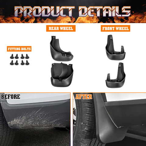 4pcs Splash Guards Mud Flaps OE Replacement Front+Rear For Honda CR-V 2012-2016