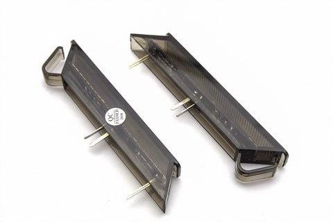 2x Smoked/ Clear Lens LED Turn Signal Light Side Marker View Mirror Indicator Lamp for Ford F-150 2004-2014 - Chrome housing