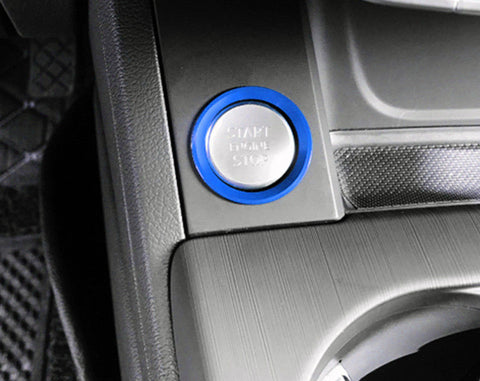 3D Metal Stainless Steel Keyless Engine Push Start Button Decor Trim Ring for Audi A4 A5 A7 Red/ Blue