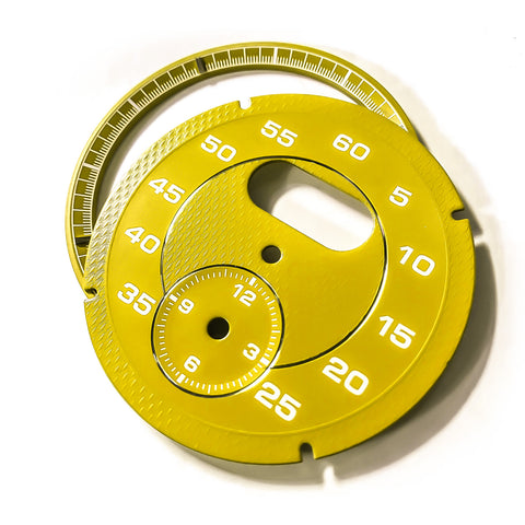 Guard Red / Racing Yellow Dial Gauge Face Cover Trim Sporty Chrono Decorative Overlay for Porsche Macan Boxster Cayman 991