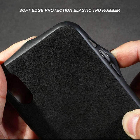 Luxury Super Mustang Logo Slim Leather Alcantara Suede Durable Protective Cover Case for iPhone 7 8 iPhone 7 8 Plus iPhone X