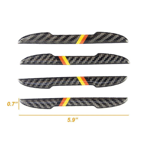 Xotic Tech 4 x Germany Flag M-color Carbon Fiber Side Door Edge Guard Strips Protector Stickers