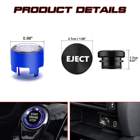 Red Engine Start + Cigarette Lighter Eject Button Trim For BMW 1 2 3 4 5 Series