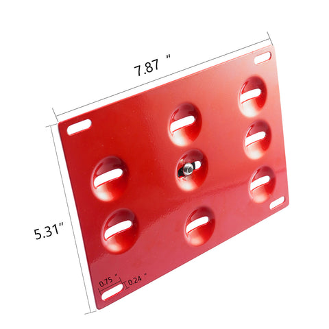 Red License Plate Bumper Bracket Adapter Tow Hook For Hyundai Genesis Coupe 10+