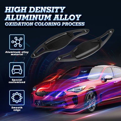 Black Alloy Add-on Steering Wheel Paddle Shift Extension For Kia Stinger 2018-up