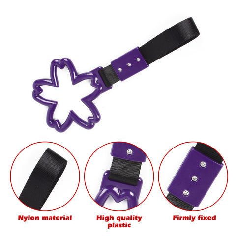 Purple Tsurikawa Handle Ring Sakura Shaped Japanese Car Warning Loop Decoration