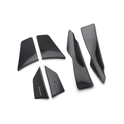 Exterior Front Bumper Lip Fin Splitter Spoiler Canard Winglet Diffuser Trim For BMW 3 Series F80 F82, Carbon Fiber Style