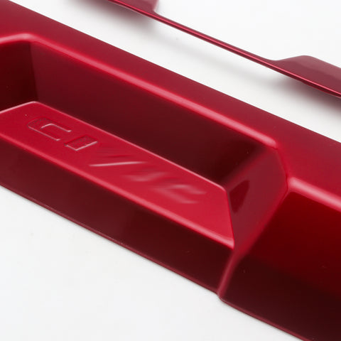 for Honda Civic 2016-2019 Dashboard AC Switch Button Panel Frame Cover Trim, Glossy Red ABS Car Console Control Function Button Cover Decor