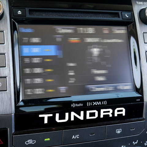 Red / White Dashboard Radio Letter Insert Overlay Vinyl Decal Sticker for Toyota Tundra 2014-2019