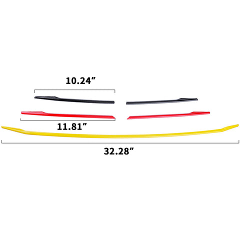 5pcs Germany Flag Style Front Kidney Grille Grill Insert Strip Trim Cover for Audi A4 2017-2018 2019