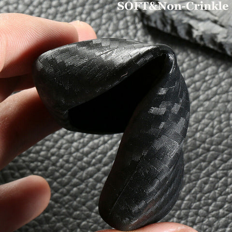 Carbon Fiber Grain Soft Silicone Key Fob Cover Case with Keychain for Toyota Camry 2018-up Flip Blade Key Remote