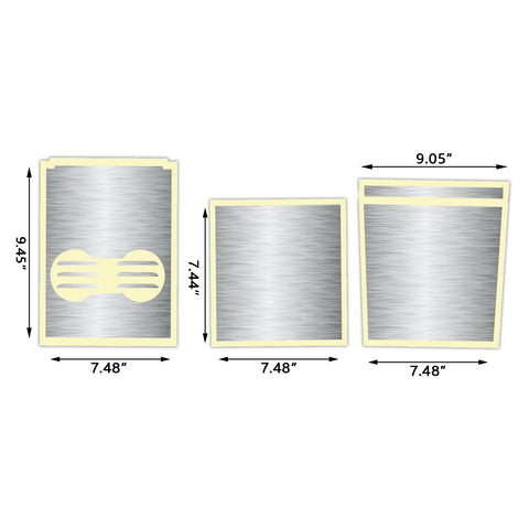 3pcs for Tesla Model 3 Center Console Wrap Sticker, Armrest Cup Holder Box Panel Trim, Protective Film Anti-Scratch Decal, Black Color Carbon Fiber Pattern / Matte Black / Matte White / Brushed Silver