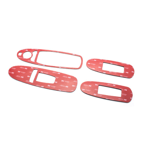 4pcs Carbon Fiber Pattern Car Door Window Lock Panel Frame Cover Window Lift Switch Bezel Trim Driver Passenger Side for Infiniti Q50 Q60 2017-2022