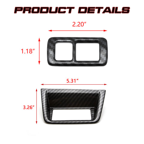 Console Control Function Button Panel & Fog Light Adjust Switch Button Cover Trim, Carbon Fiber Pattern, Compatible with Honda Accord 10th Gen 2018-2022