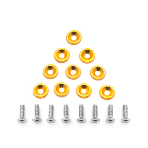 Blue / Black / Red / Gold / Purple / Silver Fender Bumper Washer Bolt, CNC Finishing Washer Engine Bay Screw Dress Up Fastener Kit