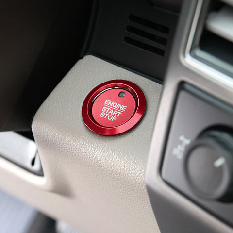Glossy Red Aluminum Alloy Engine Start Button Cover Trim For Ford F-150 2016-21