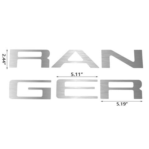 Matte Black / Red / White / Silver Rear Trunk Tailgate Vinyl Decal Insert Letter Sticker for Ford Ranger 2019