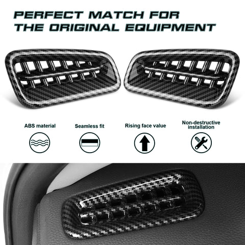 Carbon Fiber Texture Side Air Vent Outlet Overlay Panel Frame For Honda Civic 11th Gen 2022 Sedan Hatchback LX EX EX-L Sport Touring