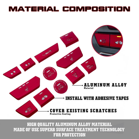 12Pcs Aluminum Center Dashboard Switch Cover Trim For Honda CR-V DX 2017-2022