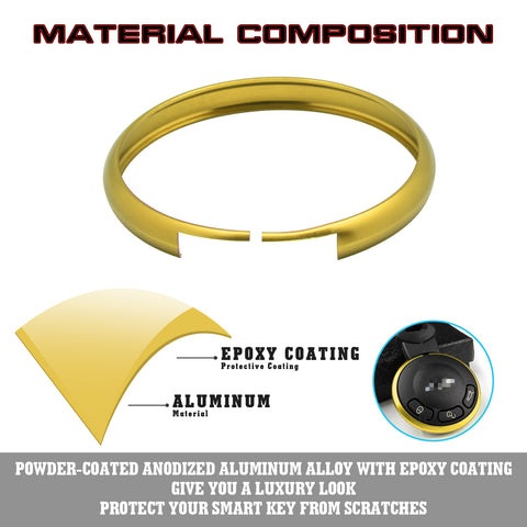 Gold Aluminum Remote Control Key Ring Rim Surrounding For Mini Cooper JCW R55 R56