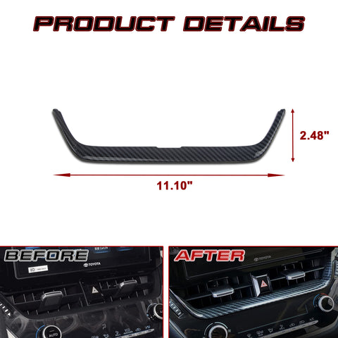 Carbon Fiber Texture Center A/C Air Outlet Cover For Toyota Corolla 2020-2023