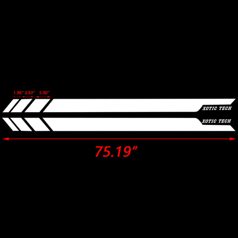 2pcs Glossy Black / White Car Side Skirt Stripe Sticker Door Molding Decal Trim for Ford Mustang 2015-2018, Car Exterior Decoration