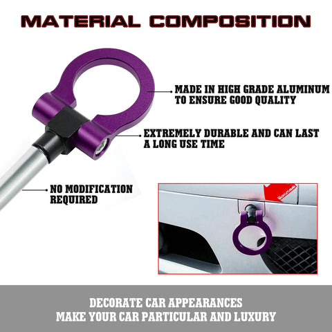 Purple CNC Euro Racing Style Tow Hook For BMW 1 3 5 Series X5 X6 Mini Cooper R55