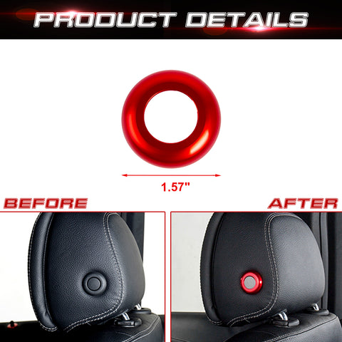 Red Front Seat Headrest Button Ring Trims For Benz C-Class 2015-21 GLC 2016-22
