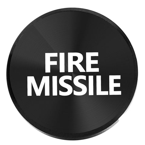 FIRE Missile Cigarette Lighter Push Button Plug Replacement Cover, Aluminum Black, Fit Cars Trucks SUVs with 12V Power Source