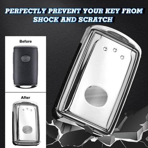 Silver Soft TPU Full Protect Remote Smart Key Fob Cover For Mazda 3 2019-2025
